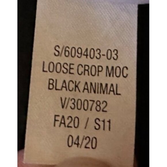 Women's Old Navy Loose Crop Black Animal Print Cotton Polyester Blend Size S - Picture 11 of 16